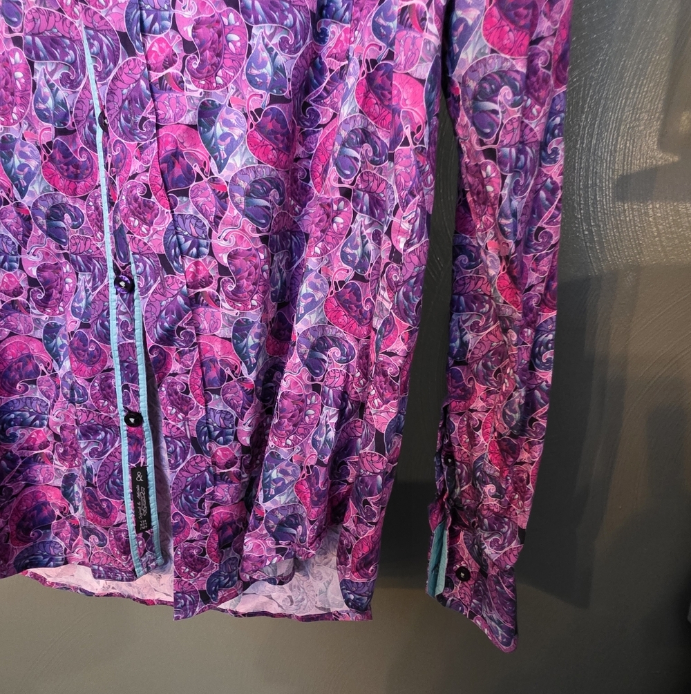 Men's Purple and Pink Paisley Shirt- EIGHT X